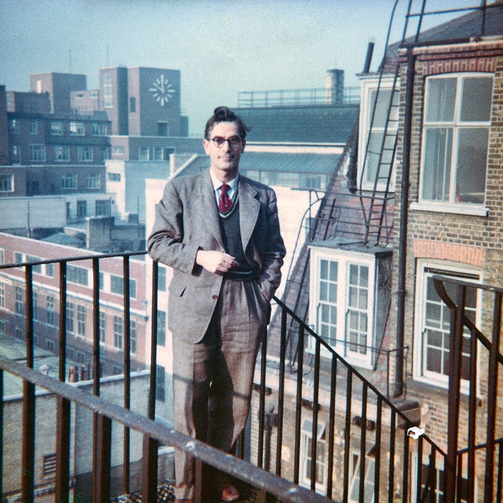  Richard strikes a professorial pose at London University Goldsmith’s College, UK, circa 1947. Photo Richard Guy Collection.  