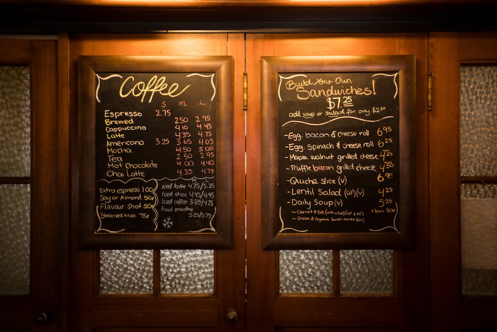  Menu at Buffalo Mountain Cafe. Photo by Paul Zizka Photography. 