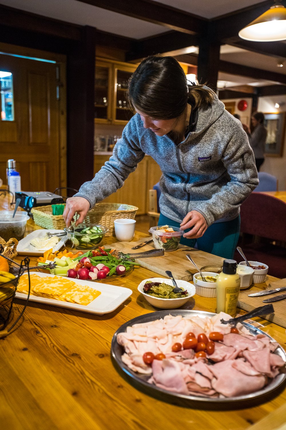  Packing lunch for the day at Purcell Mountain Lodge. Photo: Ryan Creary. 