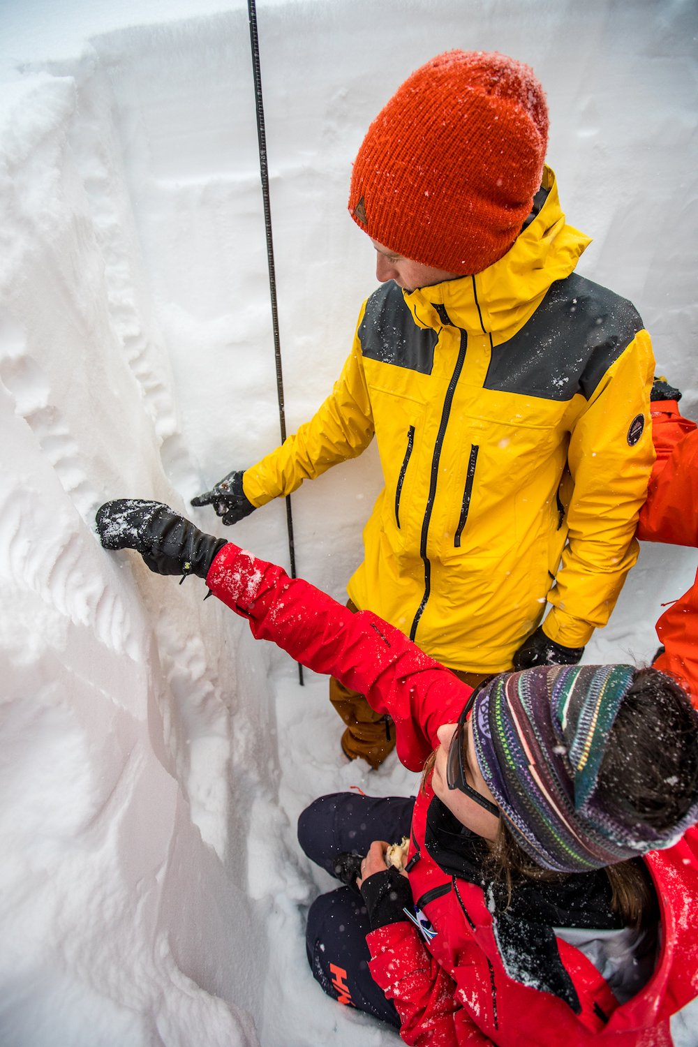  Learning about the structure of the snowpack from the inside. Photo: Ryan Creary. 