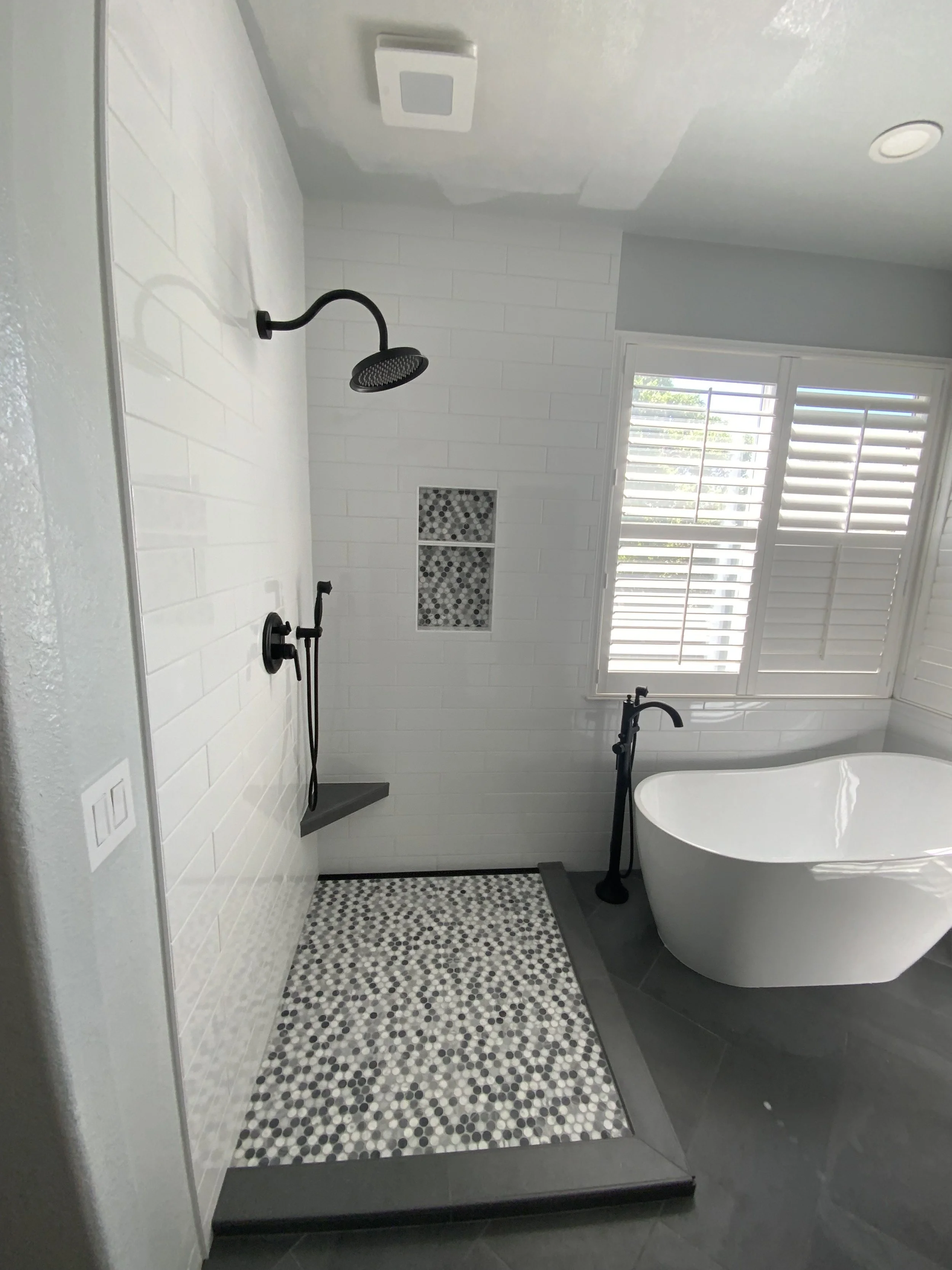 Tiled Shower walls & floor