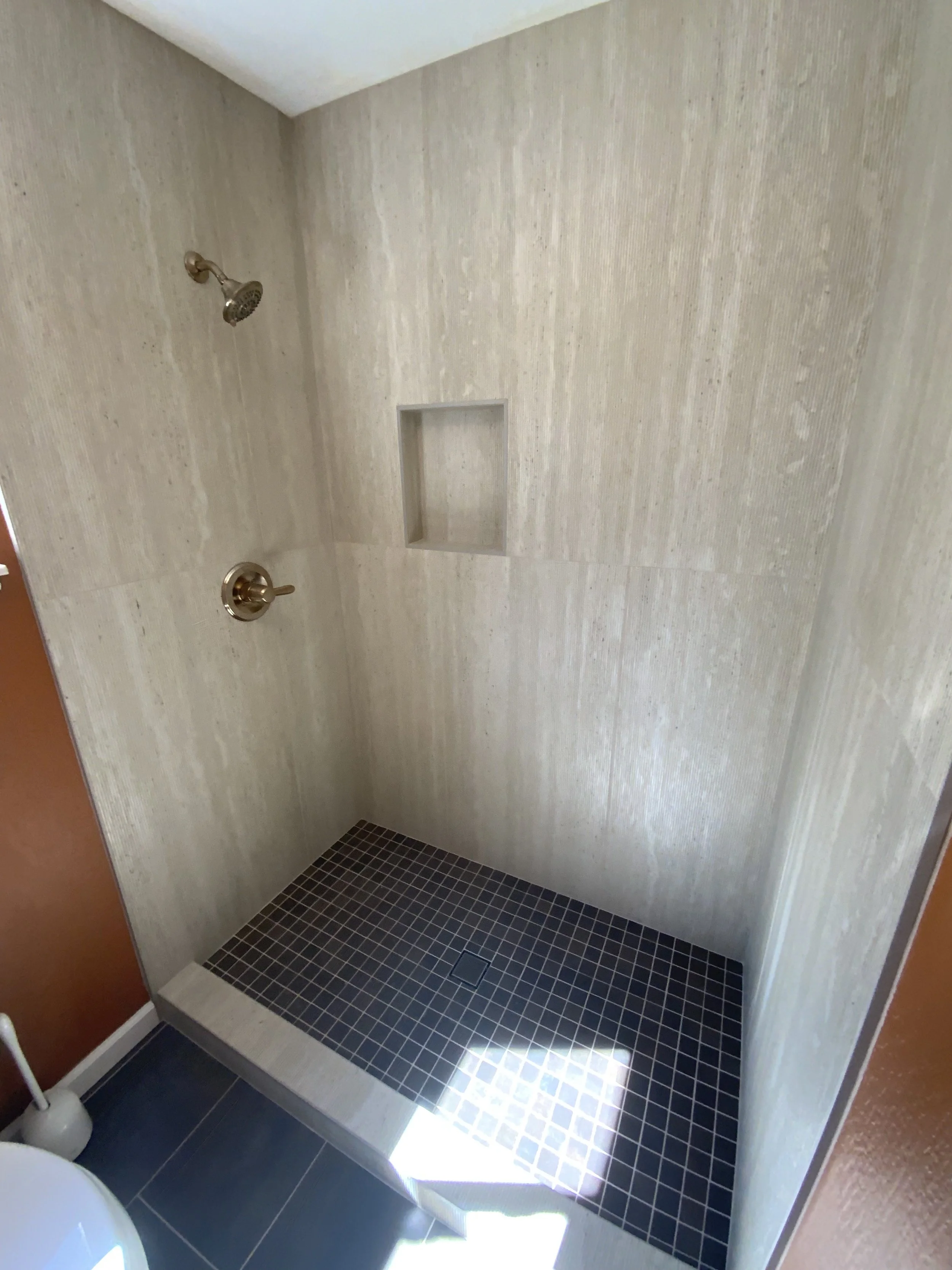 Tiled shower enclosure