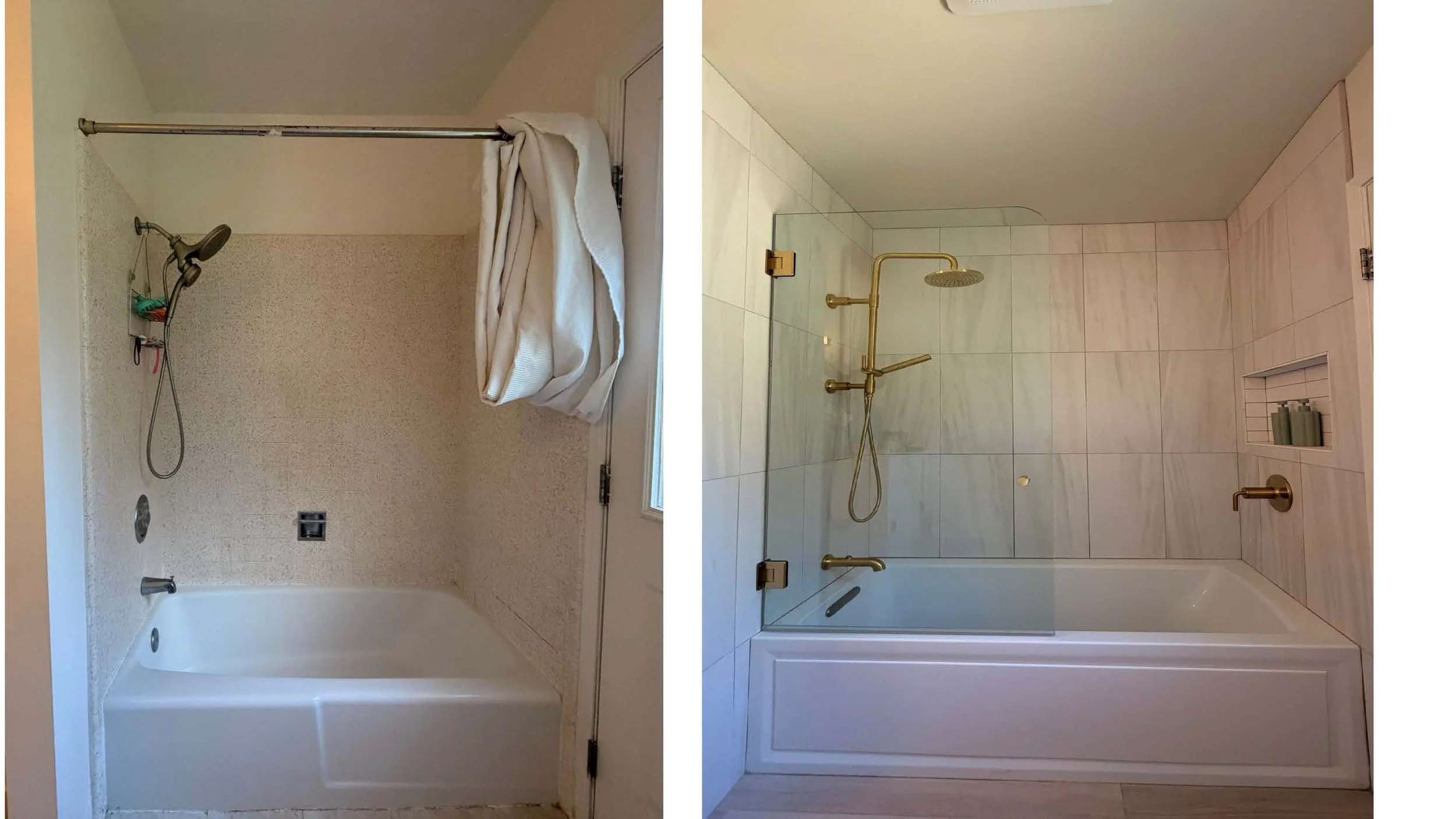 Before and After bathroom remodel