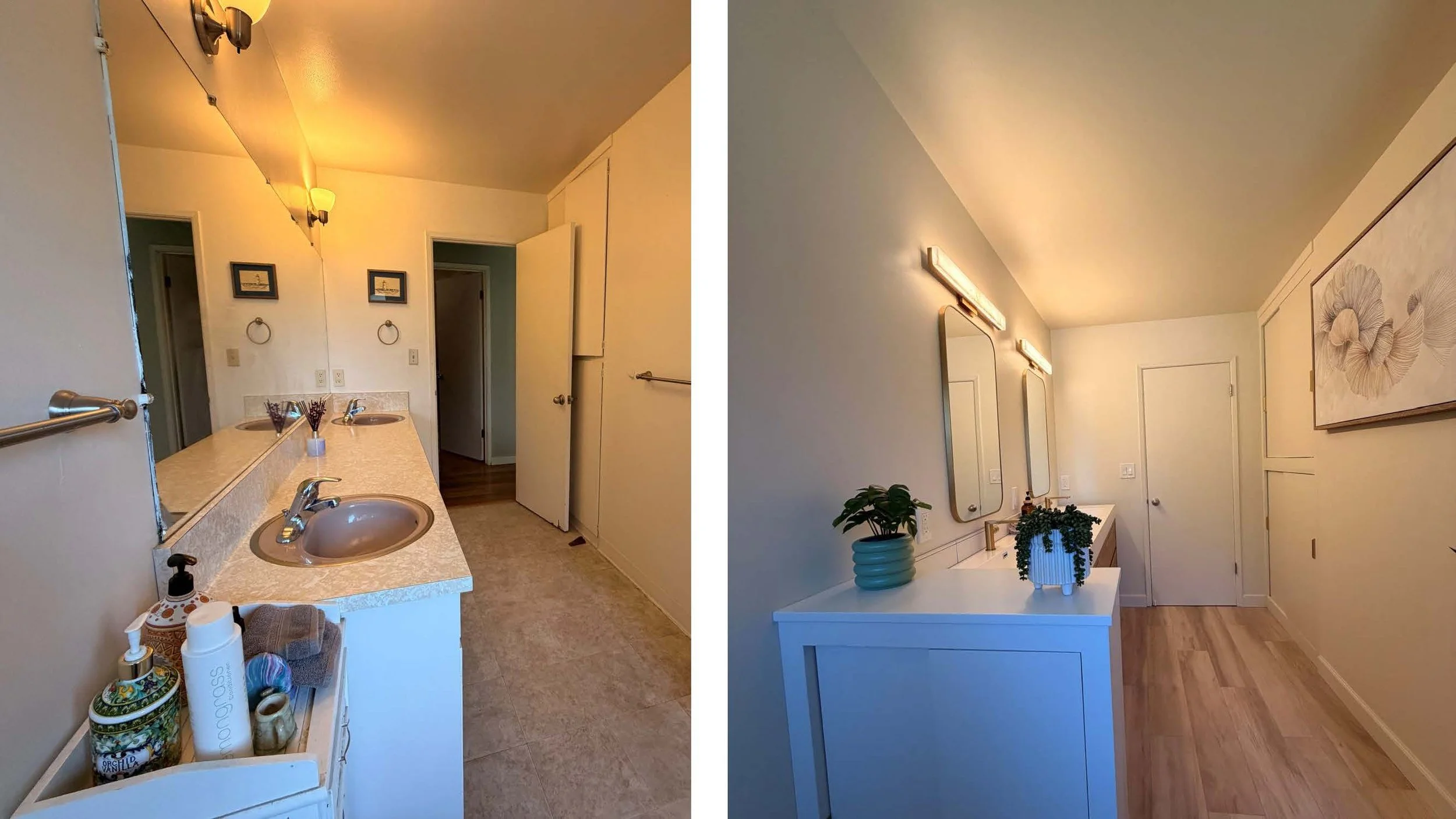 Before and After bathroom remodel