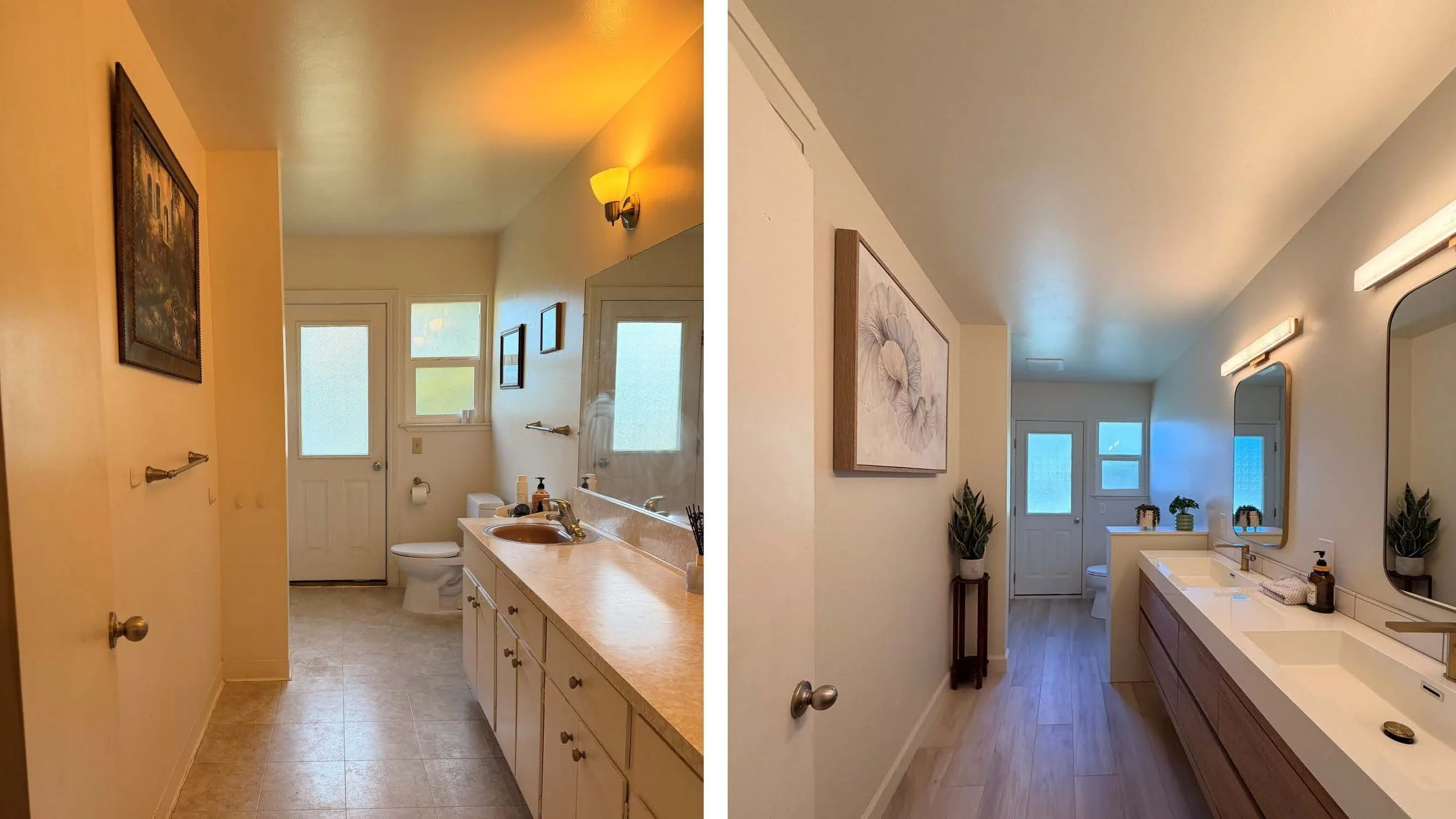 Before and After bathroom remodel