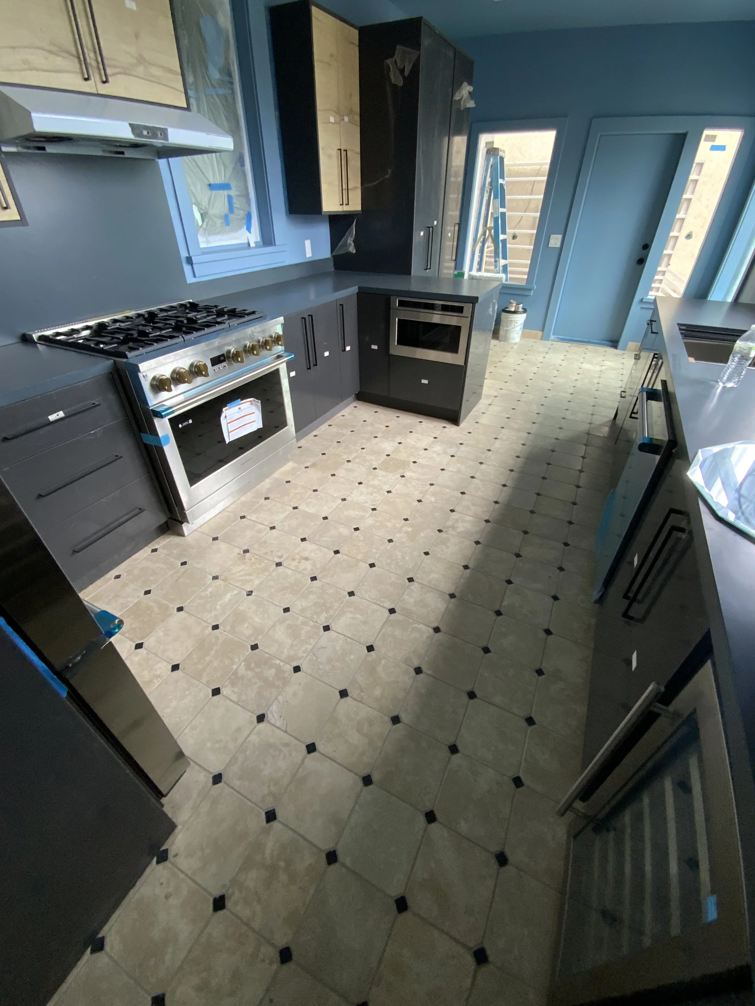 Tiled kitchen floor