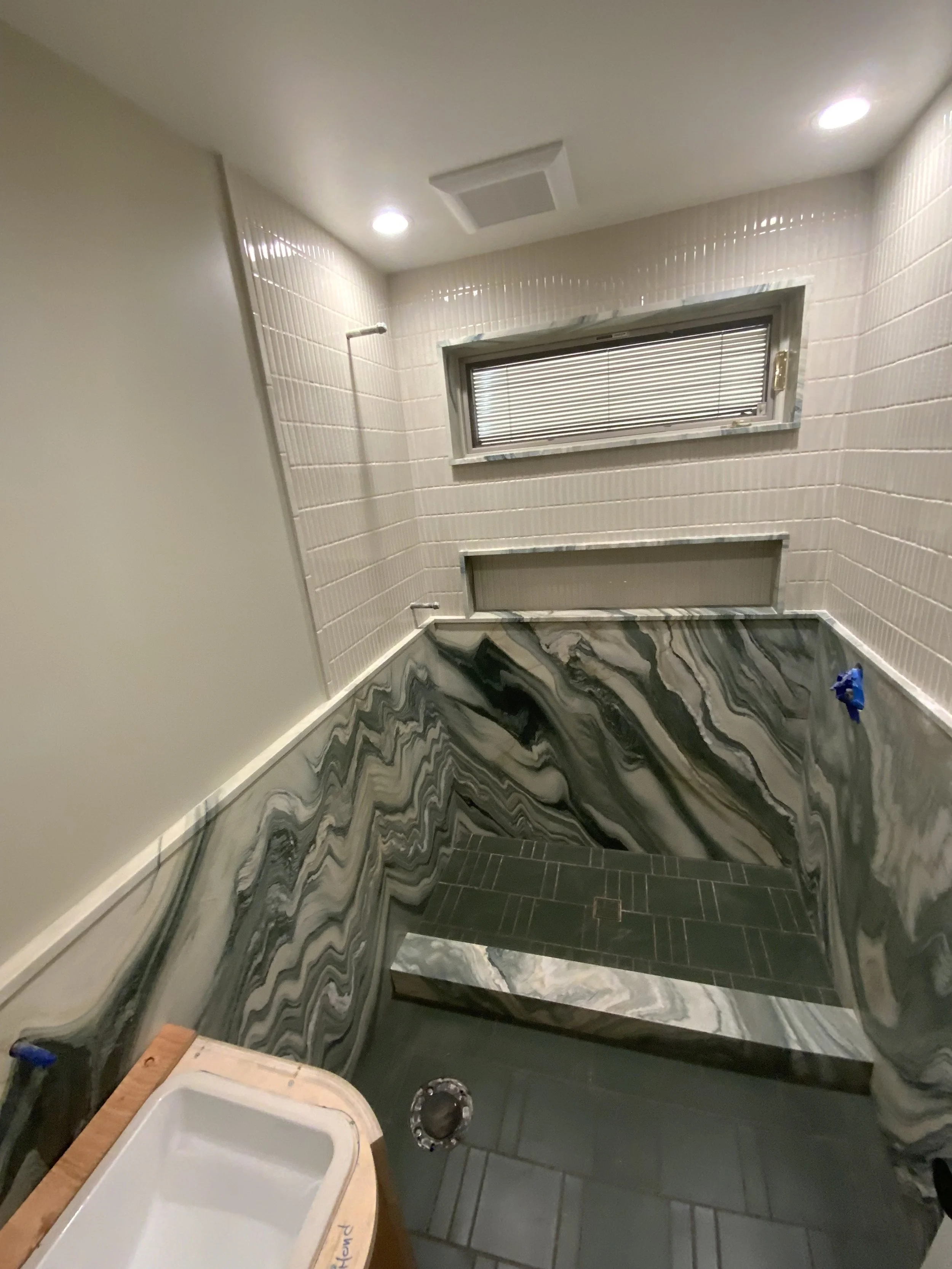 Tiled shower enclosure 