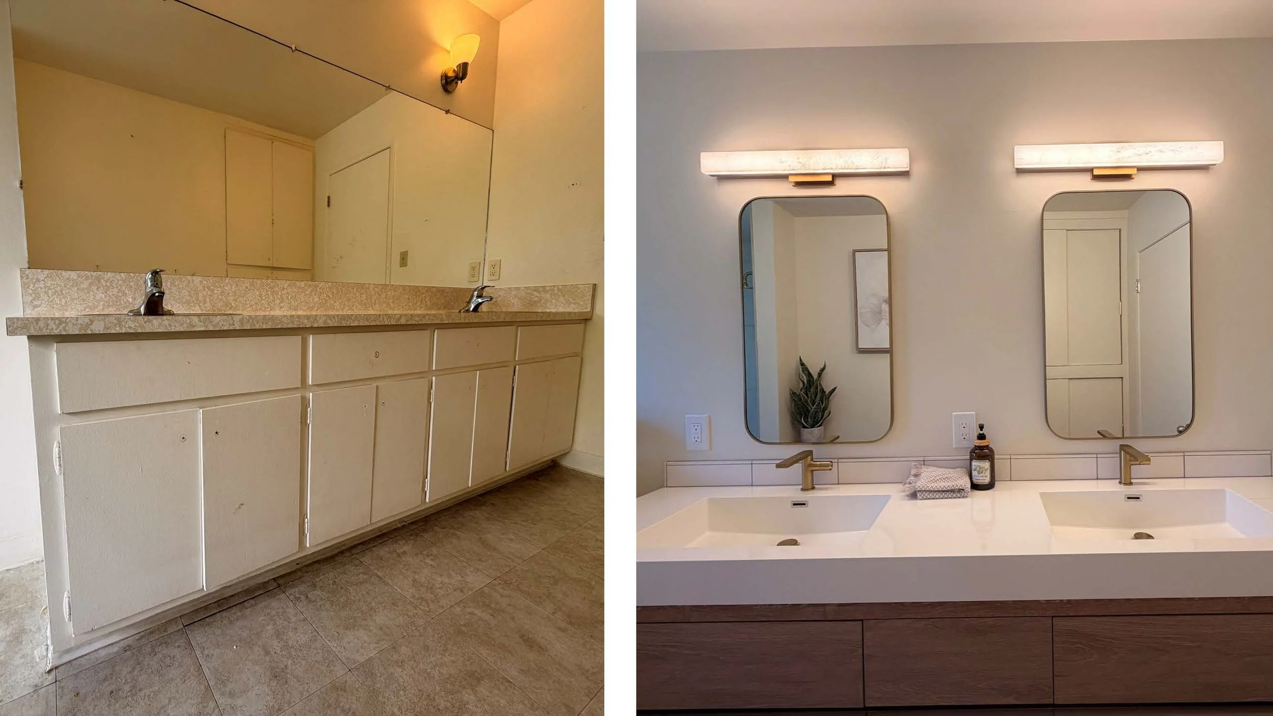 Before and After bathroom remodel
