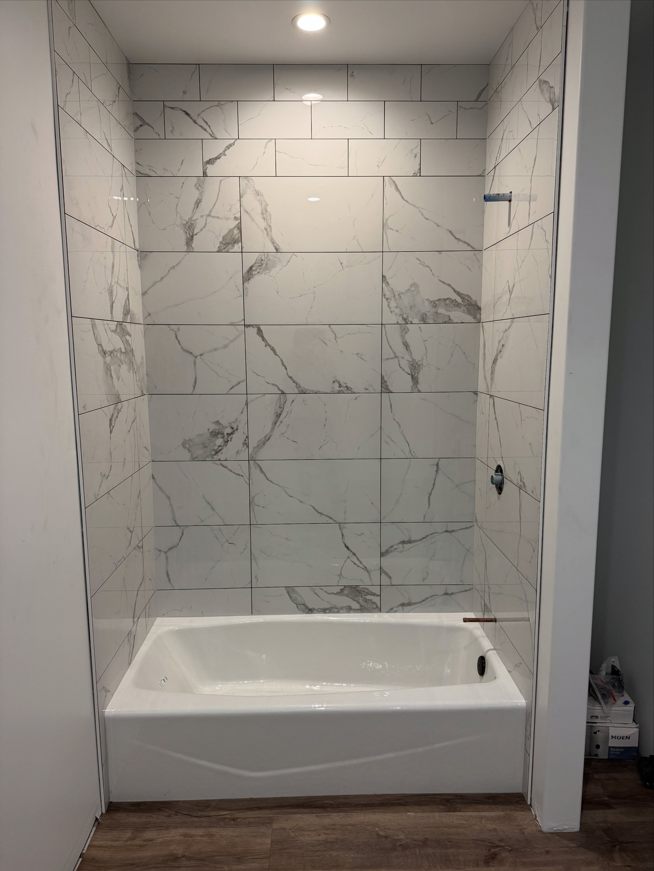 Tiled shower walls