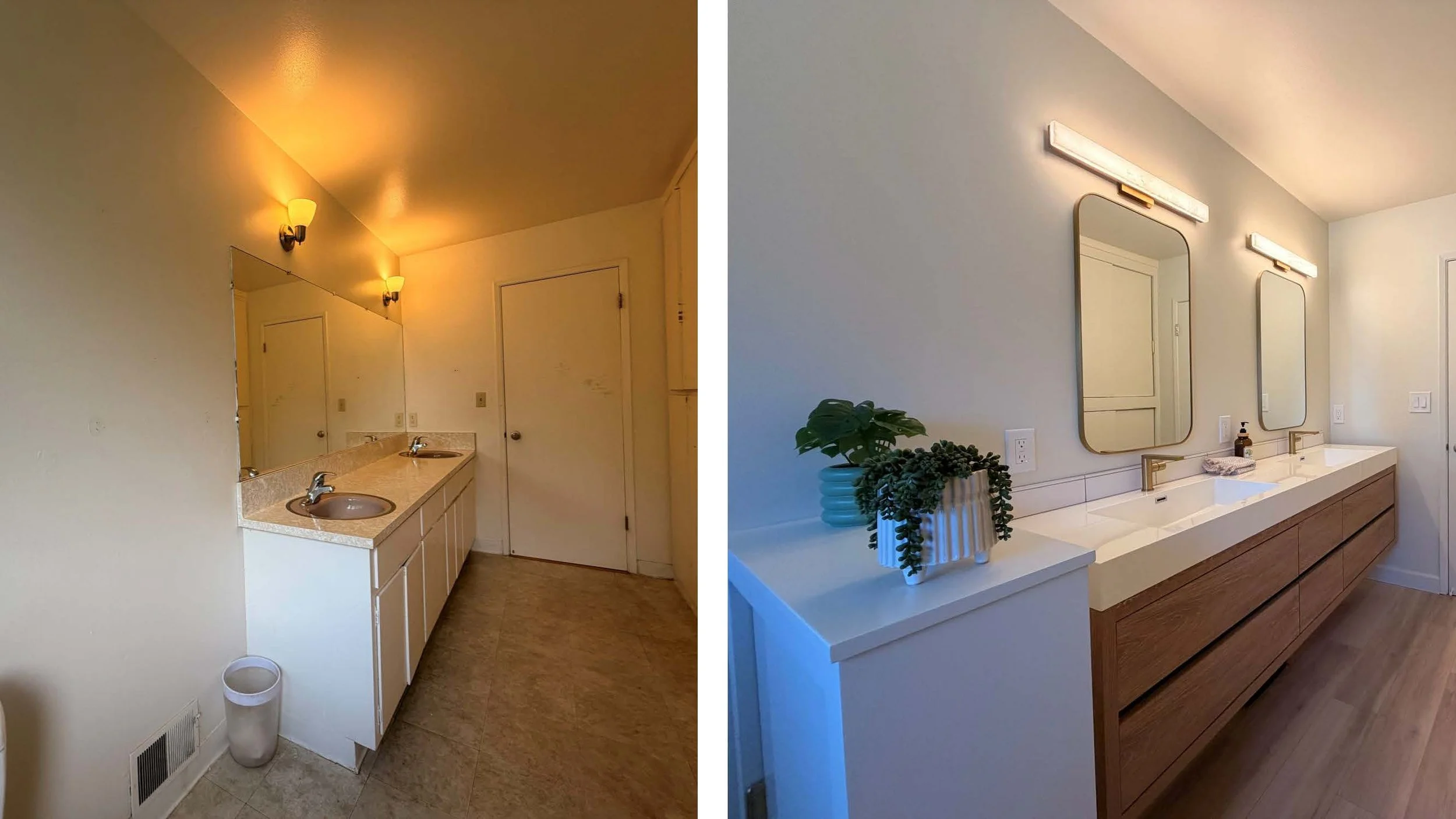 Before and After bathroom remodel