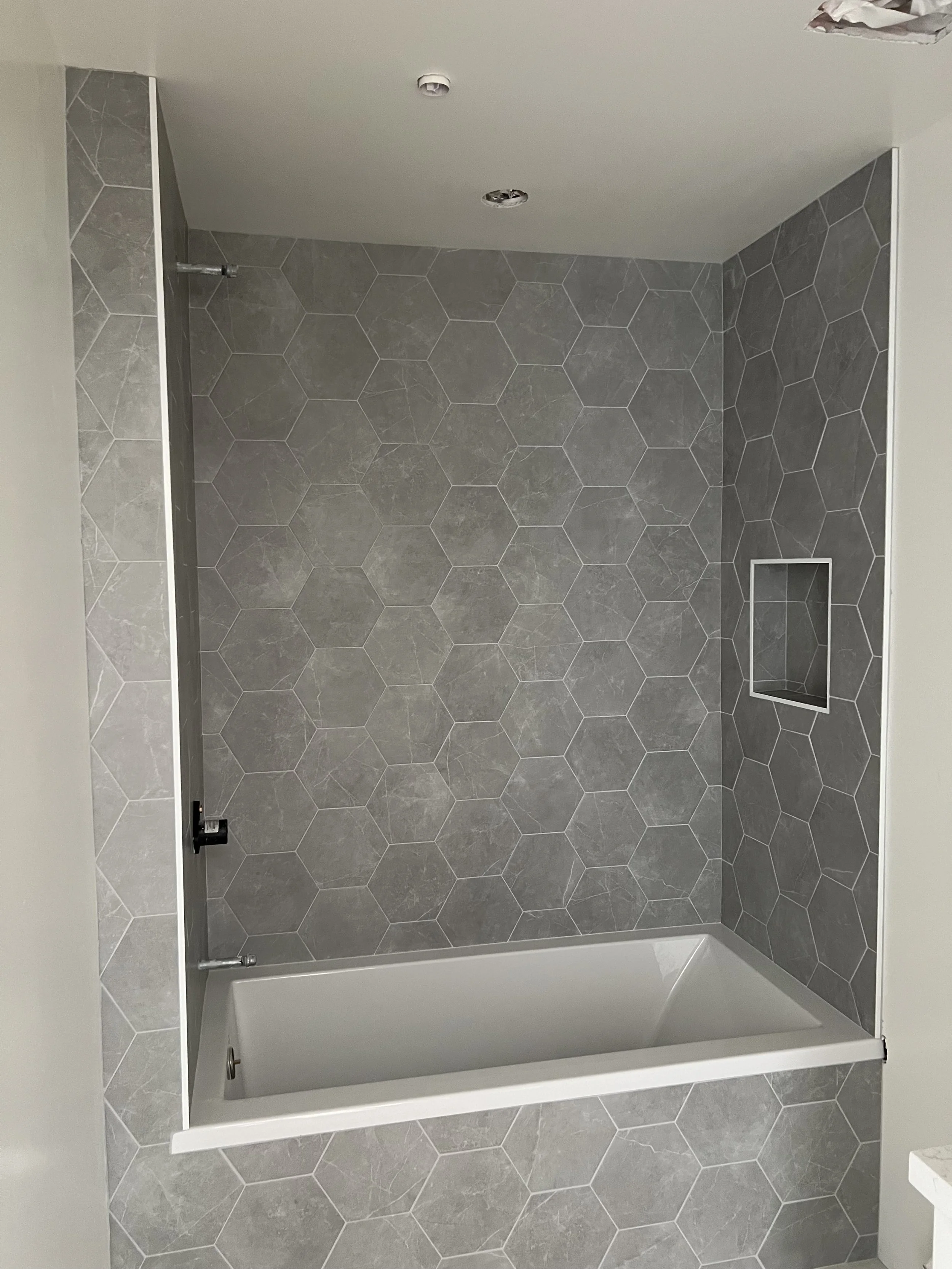 Tiled shower enclosure