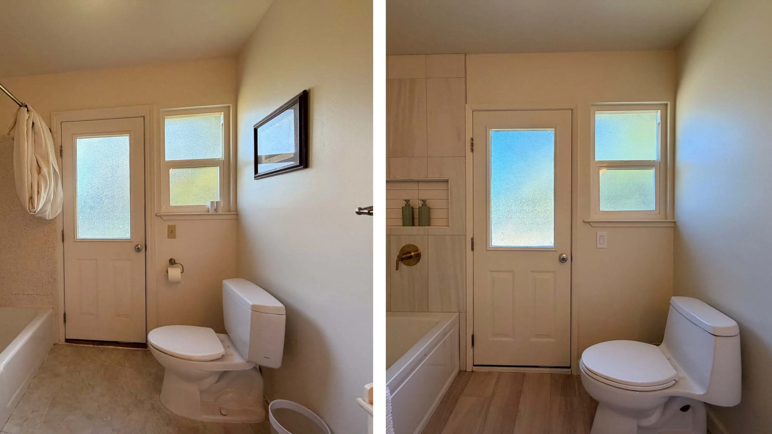 Before and After bathroom remodel