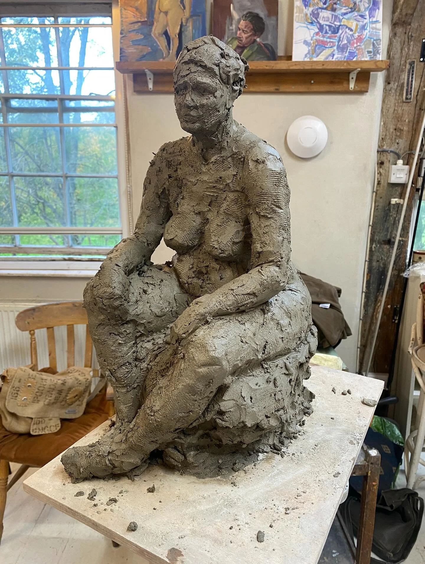 Wonderful Model @paddockartstudios next hollow out the figure and start thinking about the glazing methods .