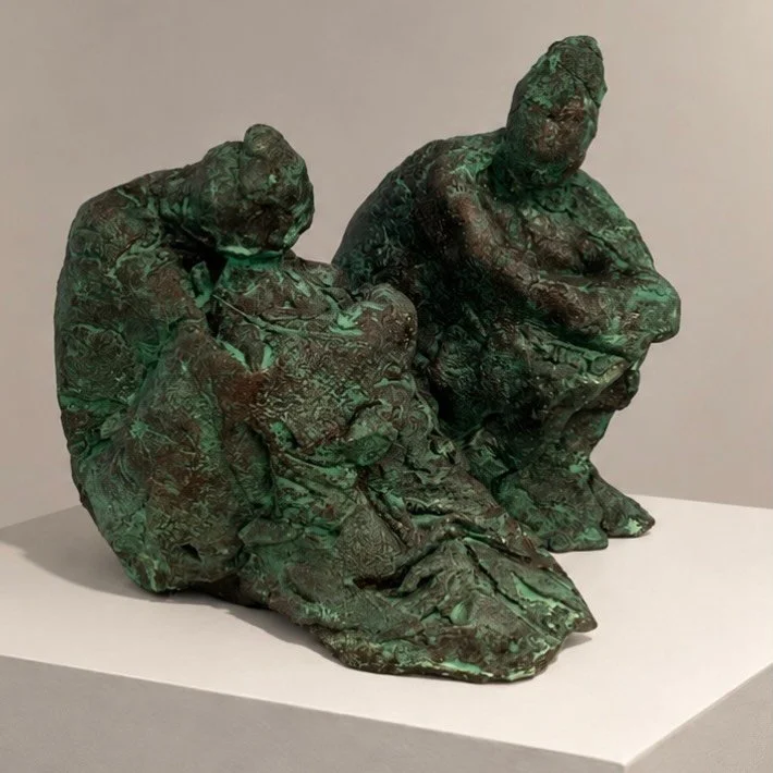 In good company .. . glazed stoneware figures