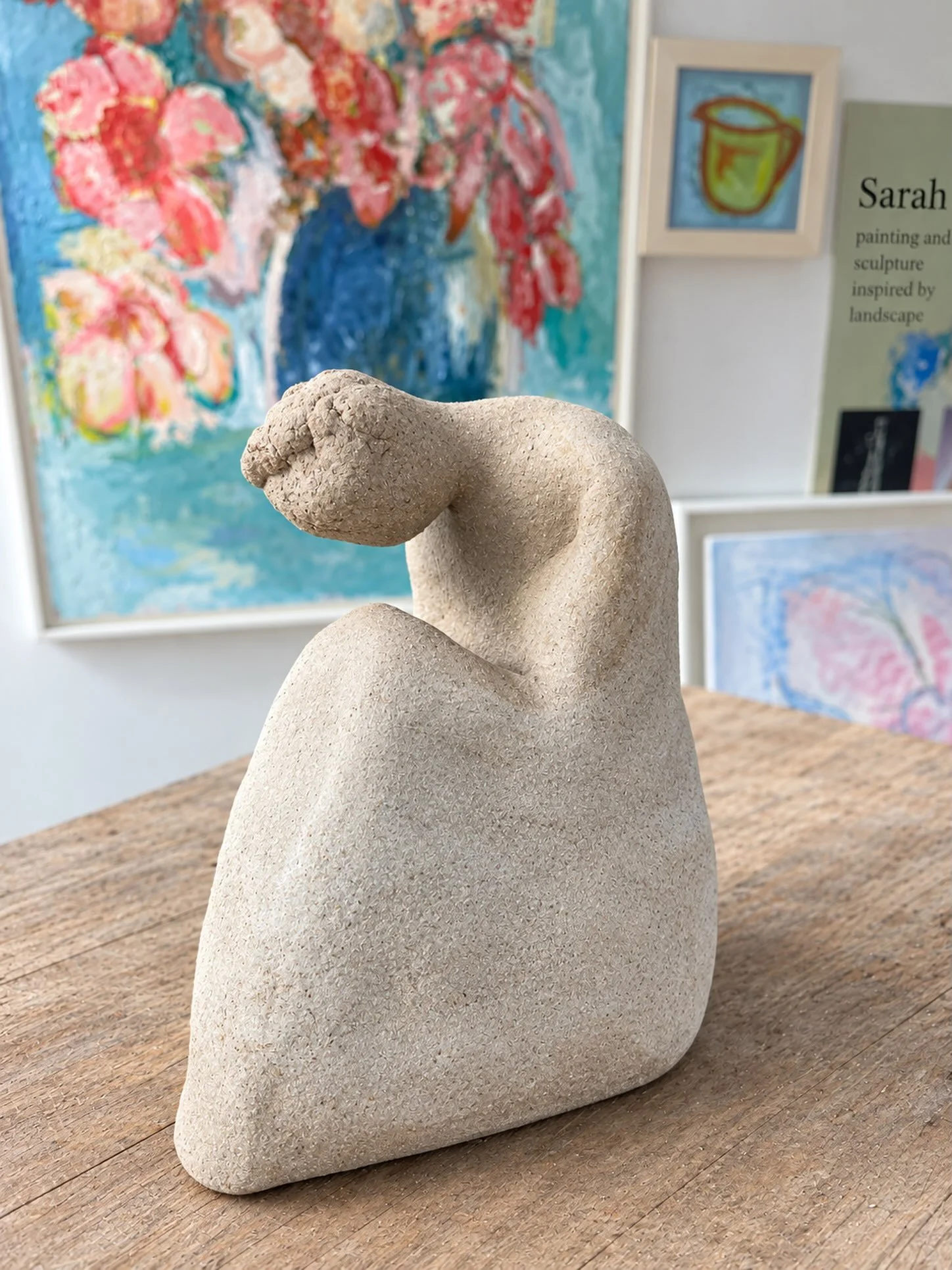 Contemplative figure drying in the studio ..
