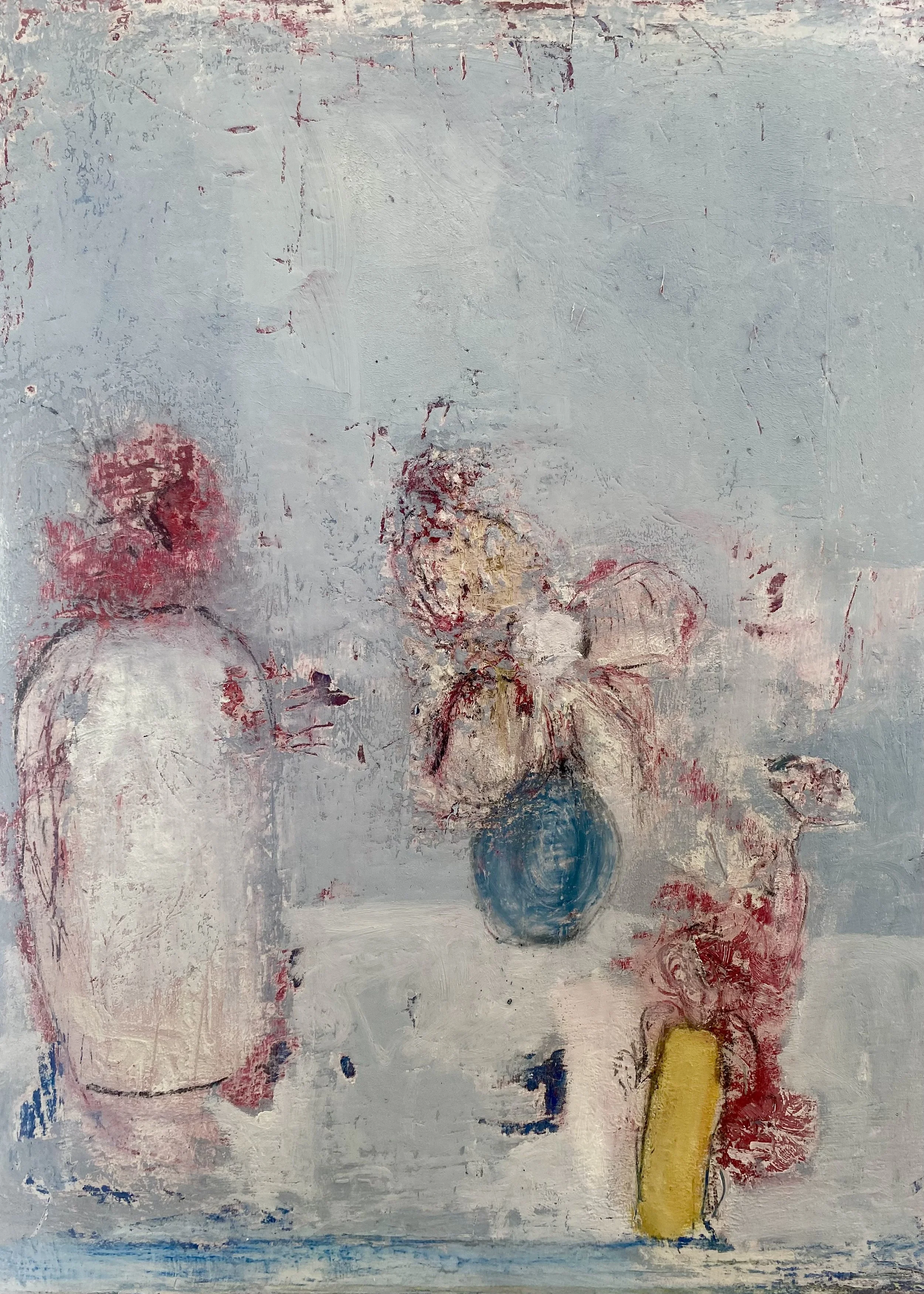 Still life abstract oil and charcoal on canvas by Sarah Money