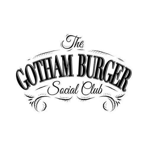 Logo for Gotham Burger Social Club with stylized text.