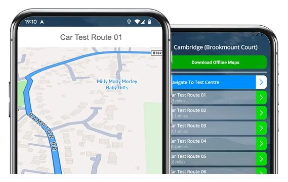 cambridge brookmount court driving test routes