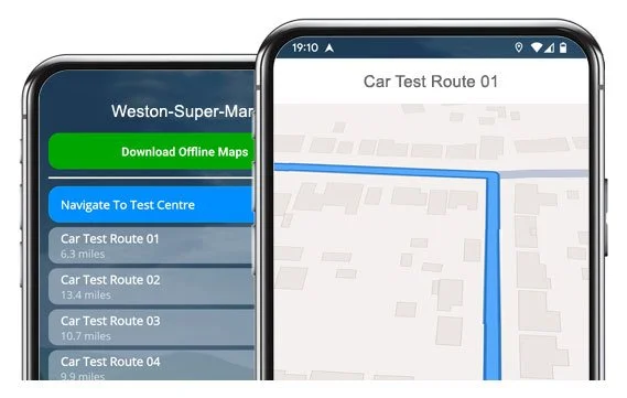 weston-super-mare driving test routes app