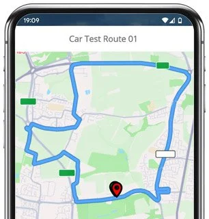leicester wigston test route map
