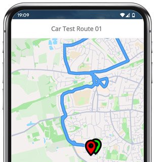 luton test route map