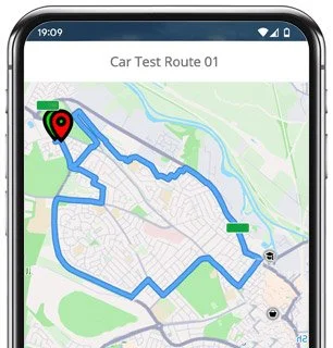 warwick test route map