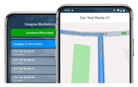 glasgow baillieston driving test routes