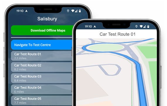 the salisbury driving test routes app