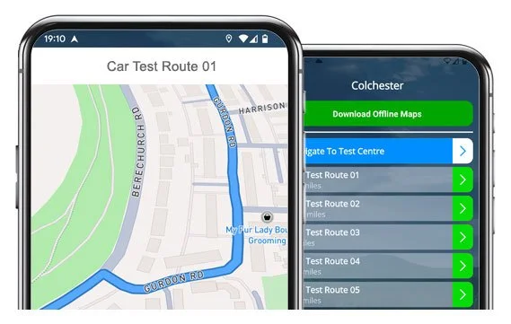 colchester driving test routes