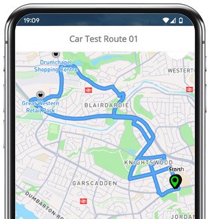 glasgow anniesland test route map