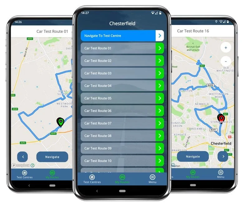 download chesterfield driving test routes app