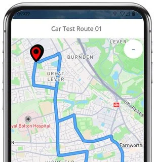 bolton manchester test route map