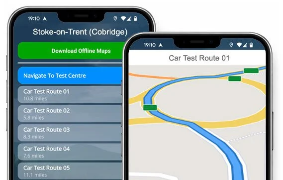 stoke-on-trent cobridge driving test routes