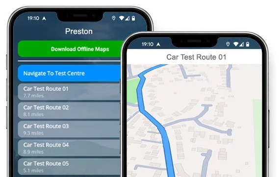 preston driving test routes app