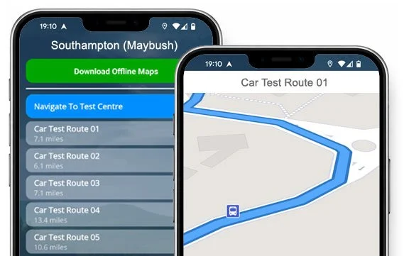 southampton maybush driving test routes app