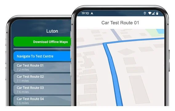 luton driving test routes app