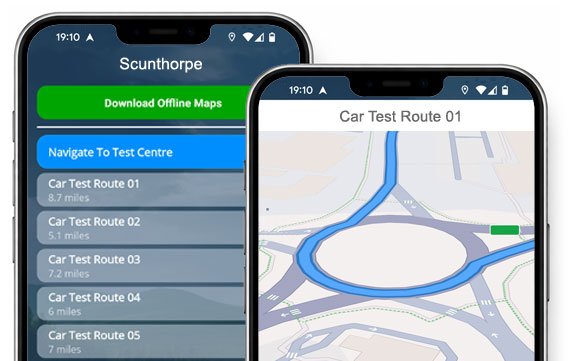 the scunthorpe driving test routes app