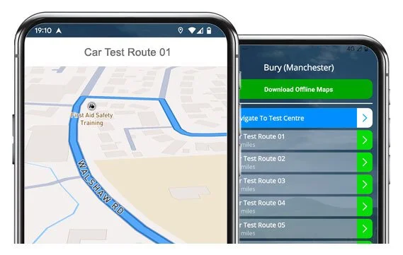 bury manchester driving test routes