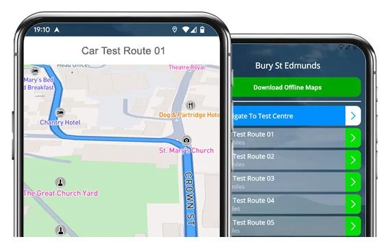 bury st edmunds driving test routes