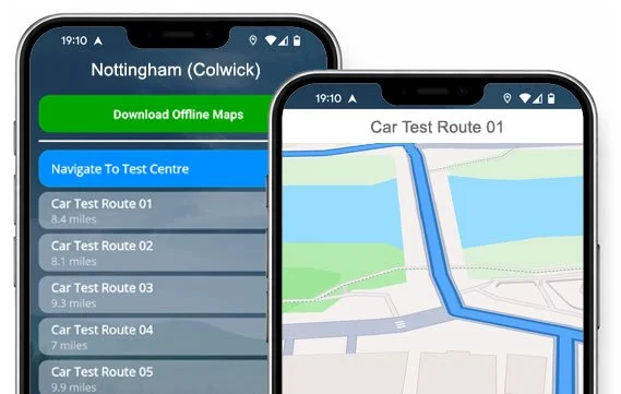 current nottingham colwick driving test routes