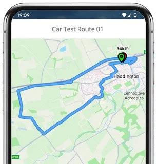 haddington test route map