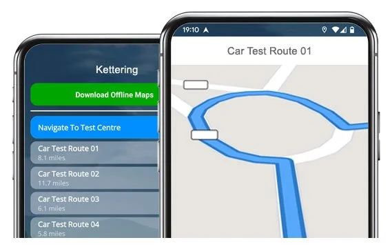 kettering driving test route app