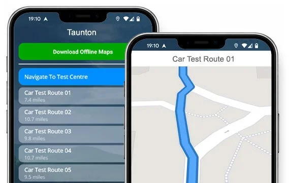 the taunton driving test routes app