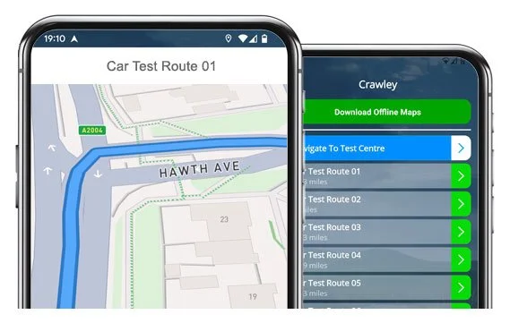 crawley driving test routes
