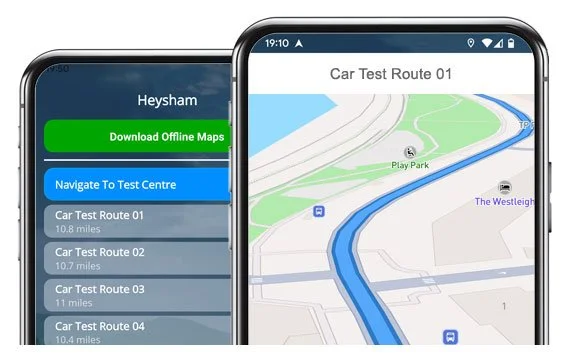 heysham driving test routes