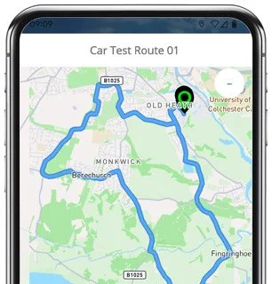 colchester test route map