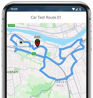 gateshead test route map