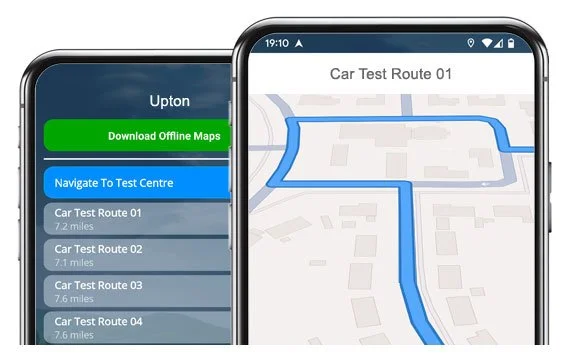 upton driving test routes app