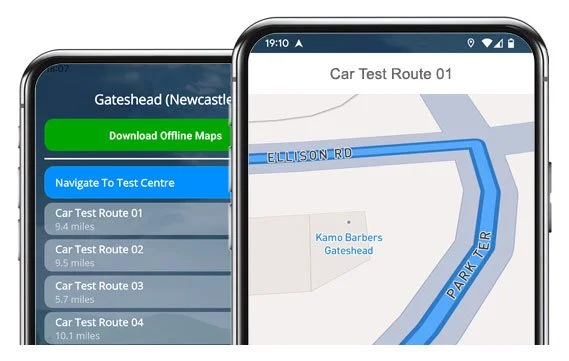 gateshead driving test routes