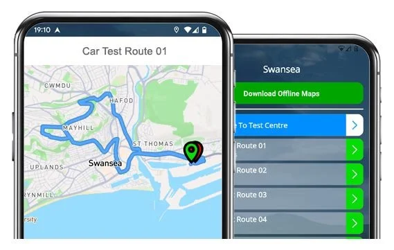 swansea driving test routes app